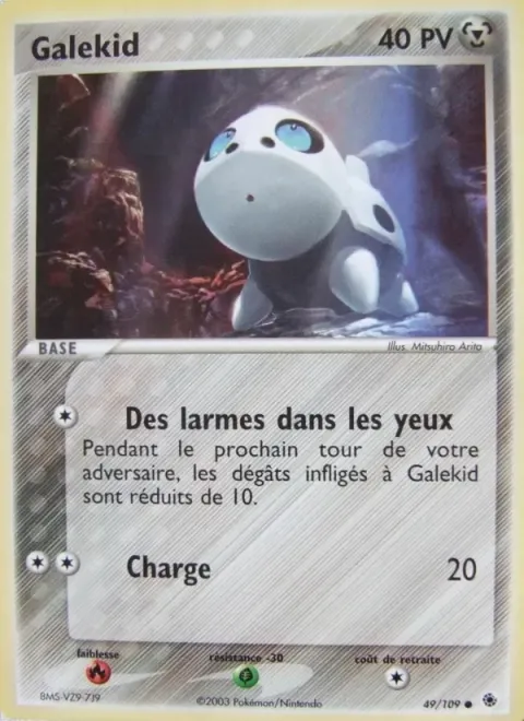 Carte Pokémon Galekid 049/109, extension EX Rubis & Saphir