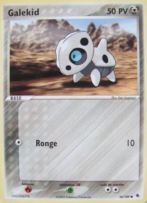 Carte Pokémon Galekid 050/109, extension EX Rubis & Saphir
