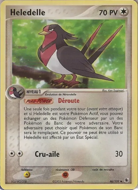 Carte Pokémon Hélédelle 046/109, extension EX Rubis & Saphir