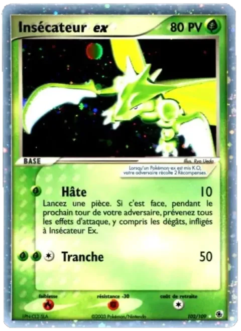Carte Pokémon Insécateur ex 102/109, extension EX Rubis & Saphir