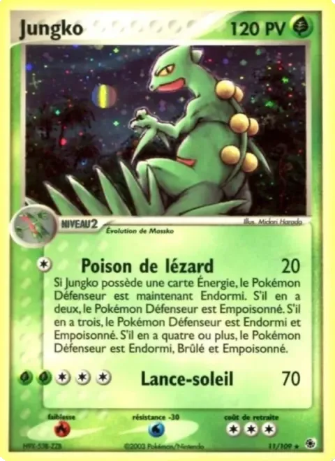 Carte Pokémon Jungko 011/109, extension EX Rubis & Saphir