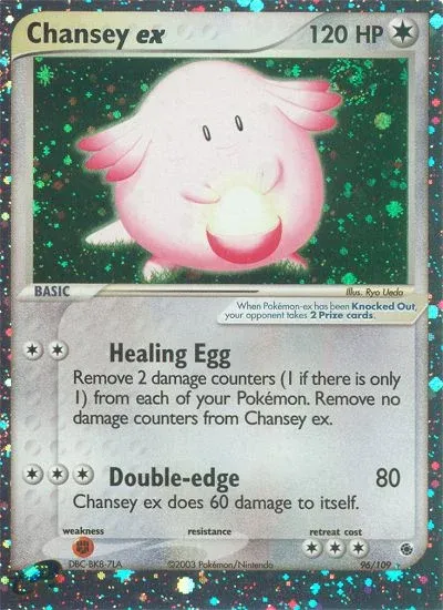 Carte Pokémon Leveinard ex 096/109, extension EX Rubis & Saphir