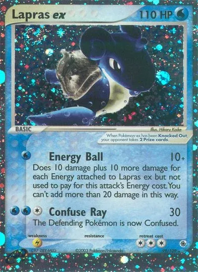 Carte Pokémon Lokhlass ex 099/109, extension EX Rubis & Saphir