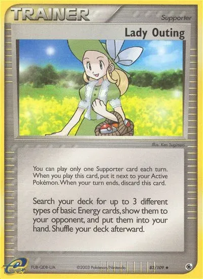 Carte Pokémon Mademoiselle Sortie 083/109, extension EX Rubis & Saphir