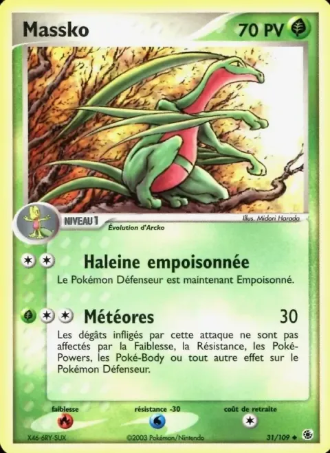 Carte Pokémon Massko 031/109, extension EX Rubis & Saphir
