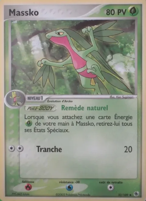 Carte Pokémon Massko 032/109, extension EX Rubis & Saphir
