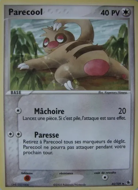 Carte Pokémon Parecool 045/109, extension EX Rubis & Saphir