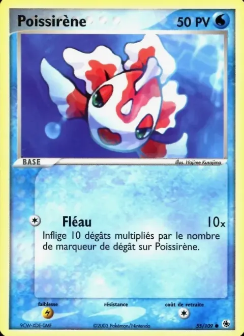 Carte Pokémon Poissirène 055/109, extension EX Rubis & Saphir