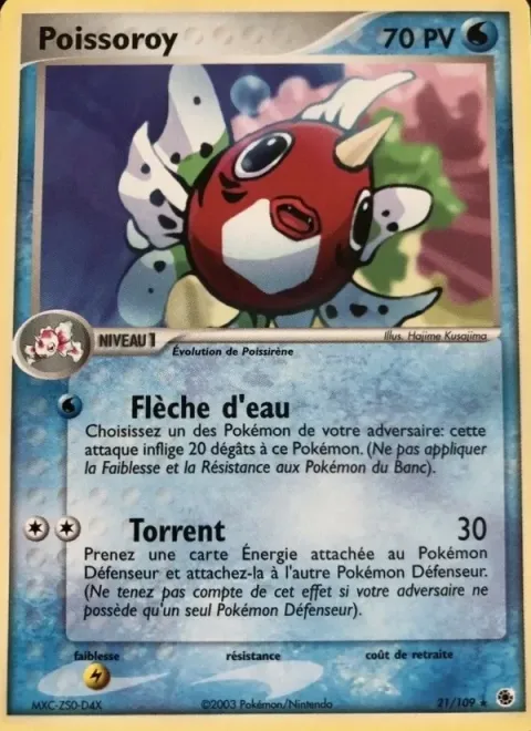 Carte Pokémon Poissoroy 021/109, extension EX Rubis & Saphir