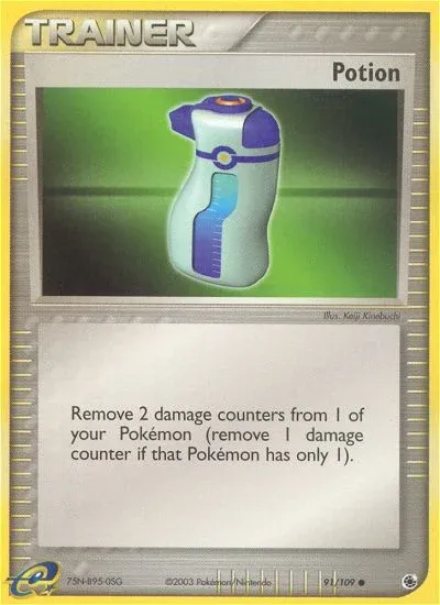 Carte Pokémon Potion 091/109, extension EX Rubis & Saphir