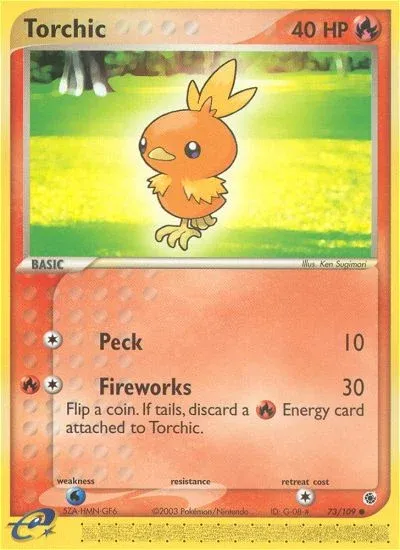 Carte Pokémon Poussifeu 073/109, extension EX Rubis & Saphir