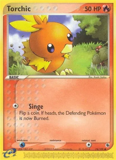 Carte Pokémon Poussifeu 074/109, extension EX Rubis & Saphir