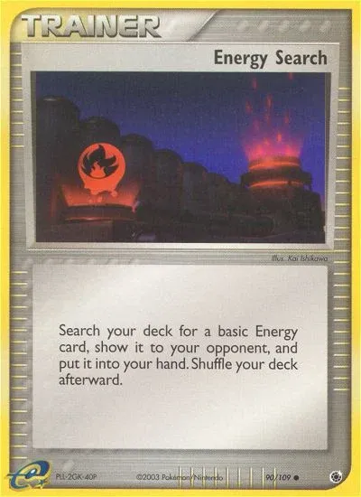 Carte Pokémon Recherche d’énergie 090/109, extension EX Rubis & Saphir
