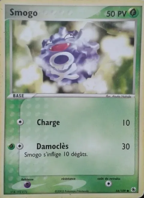 Carte Pokémon Smogo 054/109, extension EX Rubis & Saphir