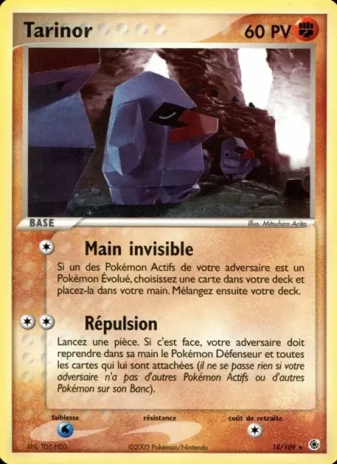 Carte Pokémon Tarinor 018/109, extension EX Rubis & Saphir