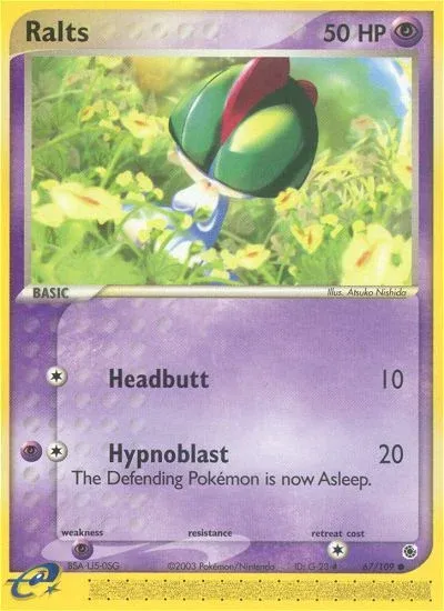 Carte Pokémon Tarsal 067/109, extension EX Rubis & Saphir