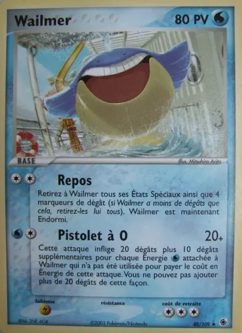 Carte Pokémon Wailmer 048/109, extension EX Rubis & Saphir