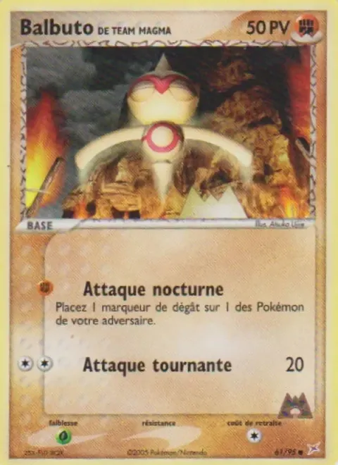 Carte Pokémon Balbuto de Team Magma 061/095, extension EX Team Magma vs Team Aqua