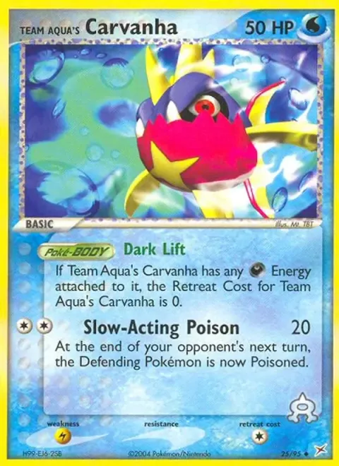 Carte Pokémon Carvanha de Team Aqua 025/095, extension EX Team Magma vs Team Aqua
