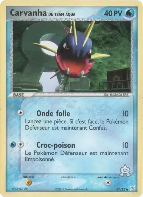 Carte Pokémon Carvanha de Team Aqua 047/095, extension EX Team Magma vs Team Aqua
