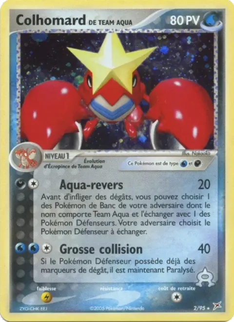 Carte Pokémon Colhomard de Team Aqua 002/095, extension EX Team Magma vs Team Aqua