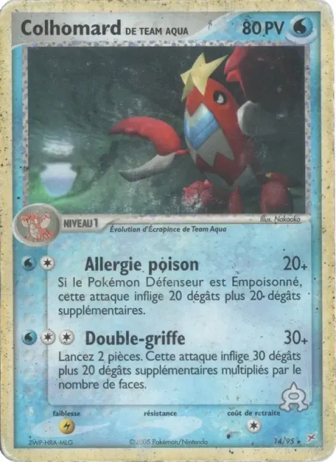 Carte Pokémon Colhomard de Team Aqua 014/095, extension EX Team Magma vs Team Aqua