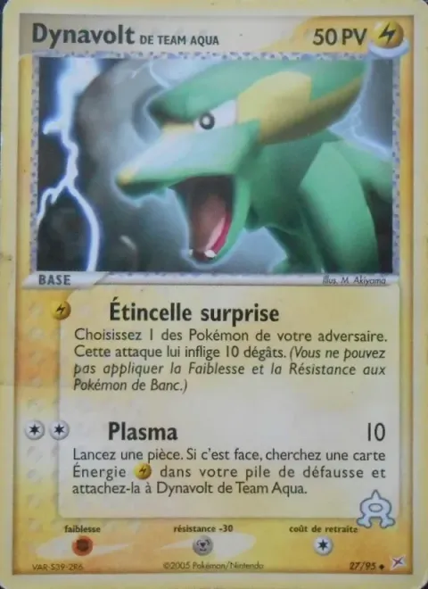 Carte Pokémon Dynavolt de Team Aqua 027/095, extension EX Team Magma vs Team Aqua