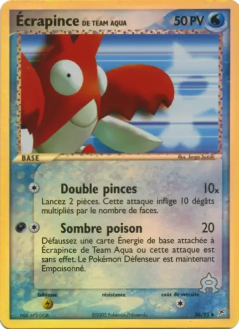 Carte Pokémon Écrapince de Team Aqua 026/095, extension EX Team Magma vs Team Aqua