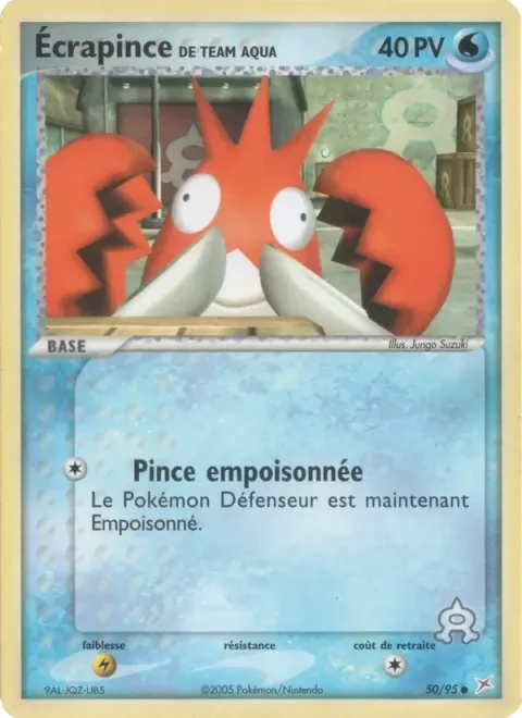 Carte Pokémon Écrapince de Team Aqua 050/095, extension EX Team Magma vs Team Aqua