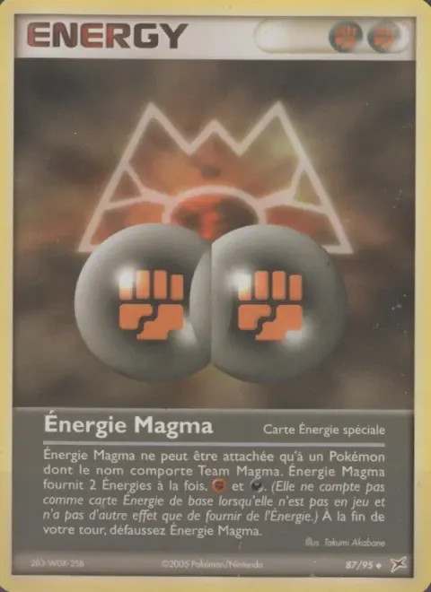 Carte Pokémon Énergie Magma 087/095, extension EX Team Magma vs Team Aqua