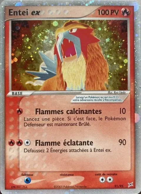Carte Pokémon Entei ex 091/095, extension EX Team Magma vs Team Aqua