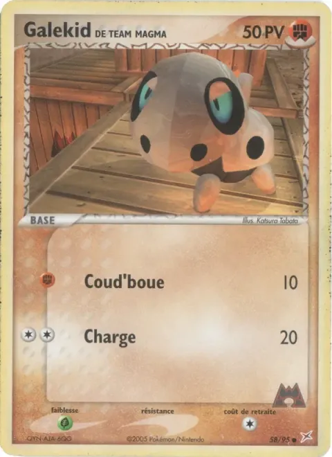 Carte Pokémon Galekid de Team Magma 058/095, extension EX Team Magma vs Team Aqua