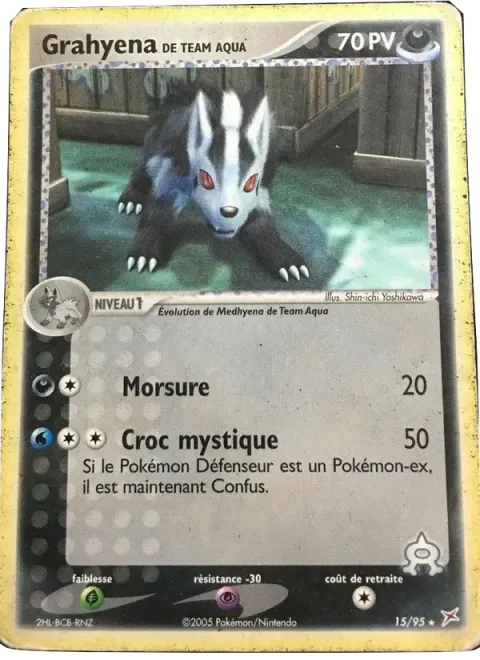 Carte Pokémon Grahyena de Team Aqua 015/095, extension EX Team Magma vs Team Aqua