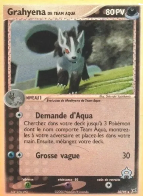 Carte Pokémon Grahyena de Team Aqua 030/095, extension EX Team Magma vs Team Aqua