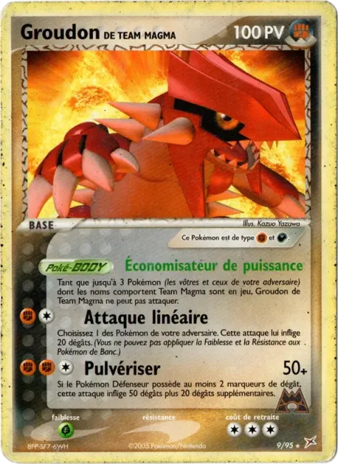 Carte Pokémon Groudon de Team Magma 009/095, extension EX Team Magma vs Team Aqua