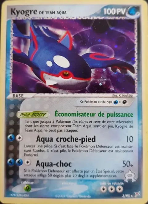 Carte Pokémon Kyogre de Team Aqua 003/095, extension EX Team Magma vs Team Aqua