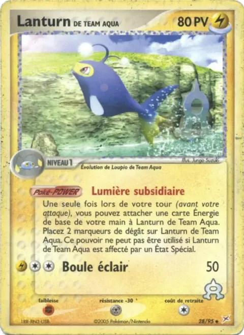 Carte Pokémon Lanturn de Team Aqua 028/095, extension EX Team Magma vs Team Aqua