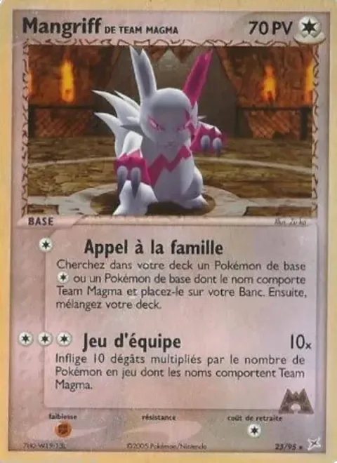Carte Pokémon Mangriff de Team Magma 023/095, extension EX Team Magma vs Team Aqua
