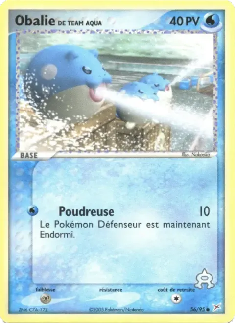 Carte Pokémon Obalie de Team Aqua 056/095, extension EX Team Magma vs Team Aqua