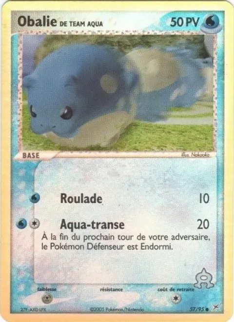 Carte Pokémon Obalie de Team Aqua 057/095, extension EX Team Magma vs Team Aqua