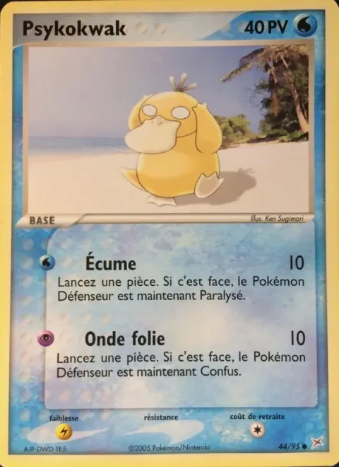 Carte Pokémon Psykokwak 044/095, extension EX Team Magma vs Team Aqua