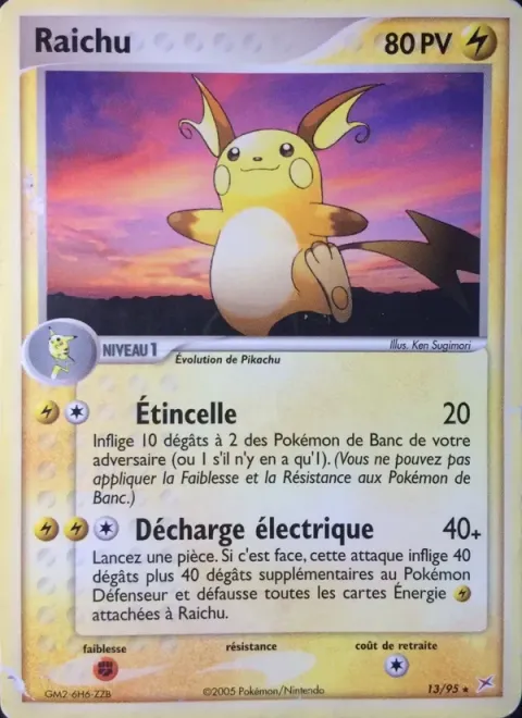 Carte Pokémon Raichu 013/095, extension EX Team Magma vs Team Aqua