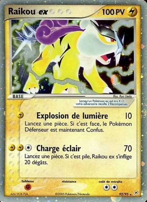 Carte Pokémon Raikou ex 092/095, extension EX Team Magma vs Team Aqua