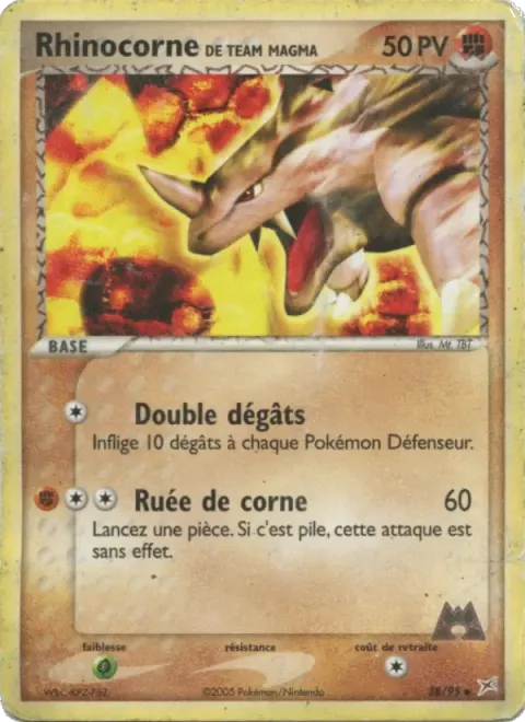 Carte Pokémon Rhinocorne de Team Magma 038/095, extension EX Team Magma vs Team Aqua