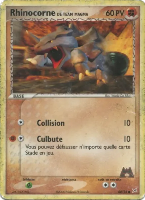 Carte Pokémon Rhinocorne de Team Magma 068/095, extension EX Team Magma vs Team Aqua