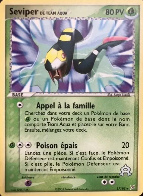 Carte Pokémon Seviper de Team Aqua 017/095, extension EX Team Magma vs Team Aqua