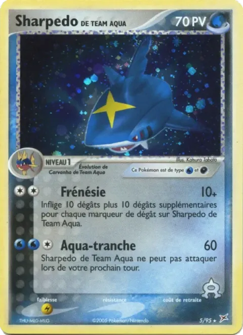 Carte Pokémon Sharpedo de Team Aqua 005/095, extension EX Team Magma vs Team Aqua