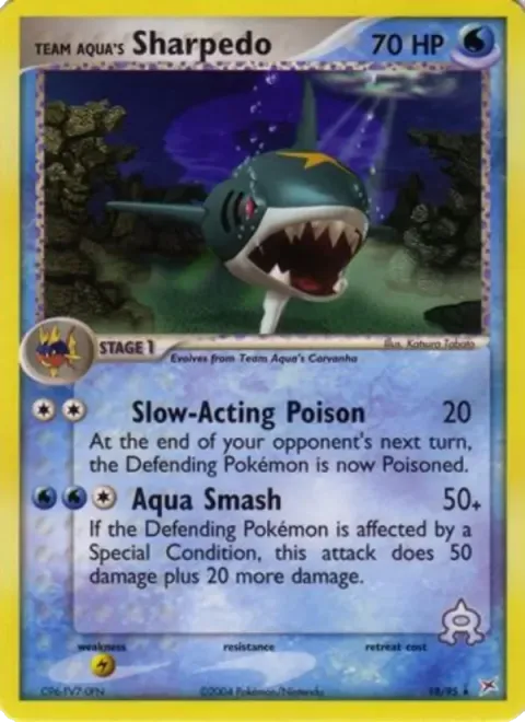 Carte Pokémon Sharpedo de Team Aqua 018/095, extension EX Team Magma vs Team Aqua