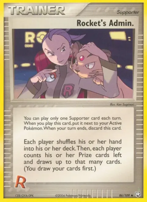 Carte Pokémon Admin Rocket 086/109, extension EX Team Rocket Returns (sortie anglaise)