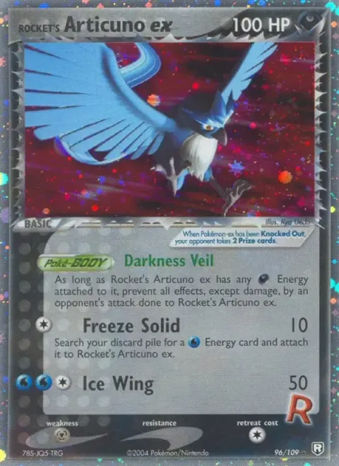 Carte Pokémon Artikodin de Rocket ex 096/109, extension EX Team Rocket Returns (sortie anglaise)